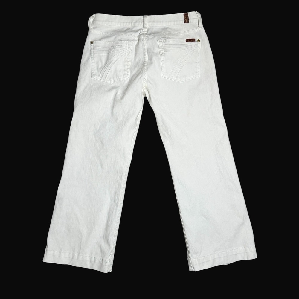 7 For All Mankind Crop Dojo Off White Wide Leg Jeans U121174U-174U Size 31